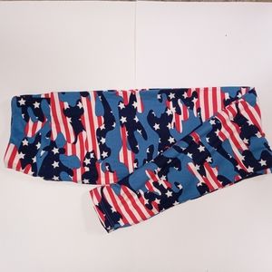 LulaRoe Leggins 4 of July collection  USA flag red white and blue camo one size